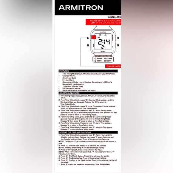 NEW Unisex 46mm Hot Pink & Gray Camo Digital Chronograph Armitron Watch WR330ft - Picture 16 of 17